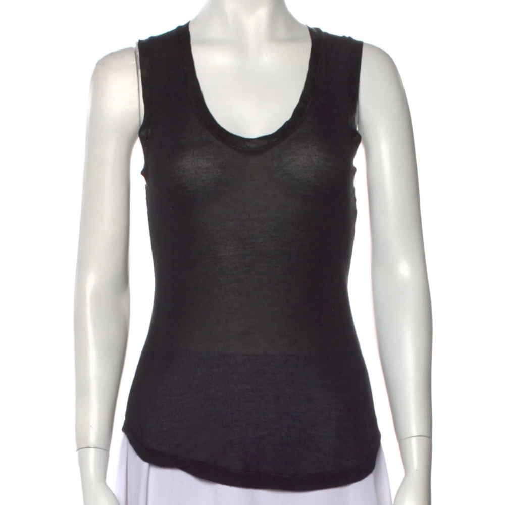 Zadig & Voltaire Scoopneck Sleeveless Top with foil detail neckline Size Small
